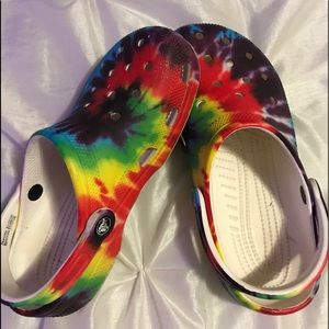 Tie-dye crocs